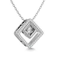 Thumbnail for Diamond 1/4 Ct.Tw. Square Shape Pendant in 14K White Gold