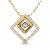 Thumbnail for Diamond 1/4 Ct.Tw. Square Shape Pendant in 14K Yellow Gold