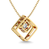 Thumbnail for Diamond 1/4 Ct.Tw. Square Shape Pendant in 14K Yellow Gold