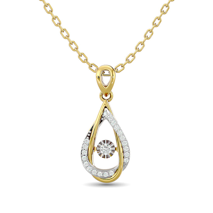 10KT WHITE GOLD 1/8CT TW DIAMOND PENDANT