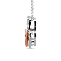 Thumbnail for Diamond Shimmering Duel Heart Pendant 1/6 ct tw in 10K White Gold