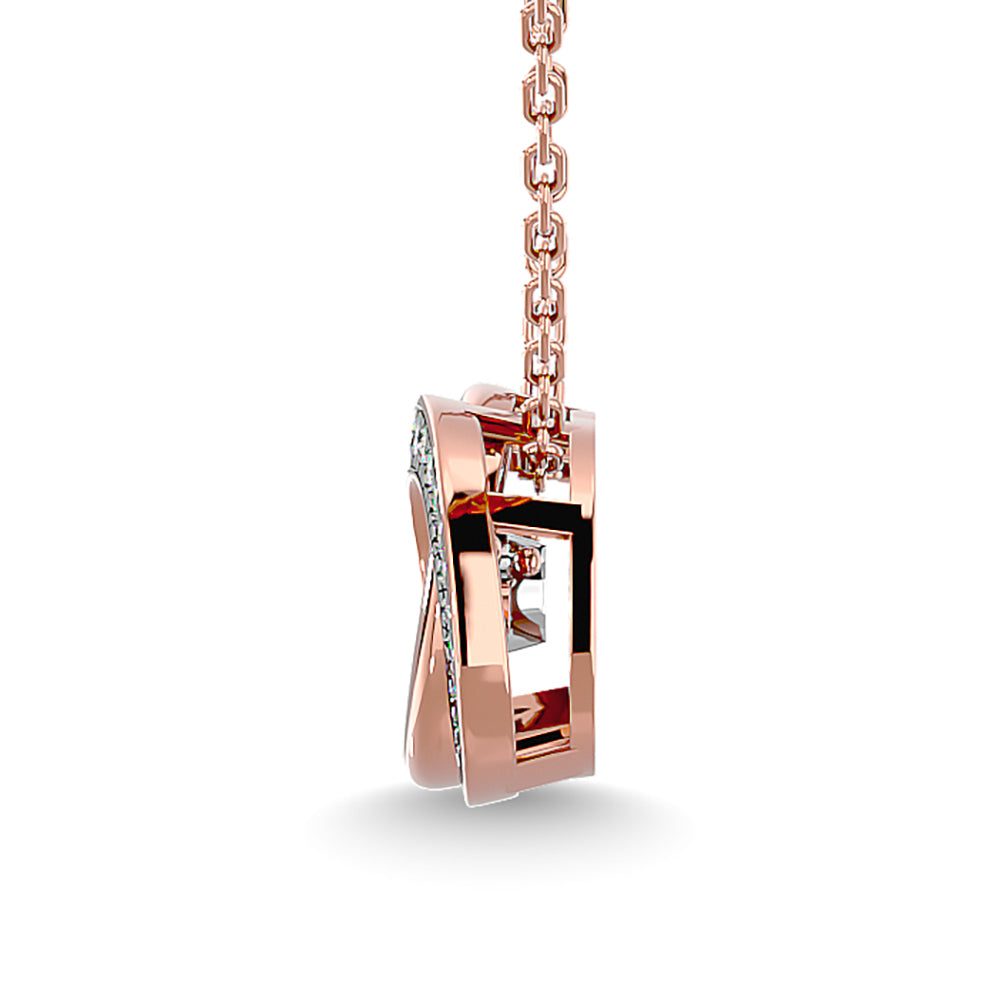 Diamond 1/4 Ct.Tw. Interlinked Circle Pendant in 14K Rose Gold