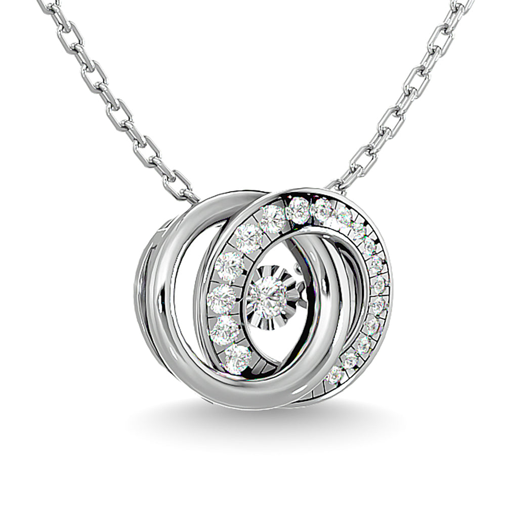 Diamond 1/4 Ct.Tw. Interlinked Circle Pendant in 14K White Gold