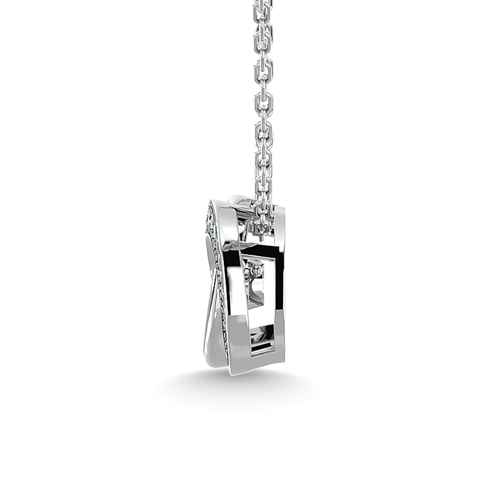 Diamond 1/4 Ct.Tw. Interlinked Circle Pendant in 14K White Gold