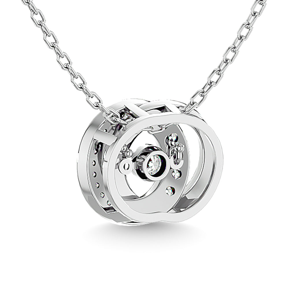 Diamond 1/4 Ct.Tw. Interlinked Circle Pendant in 14K White Gold