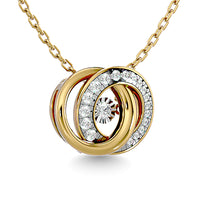 Thumbnail for Diamond 1/4 Ct.Tw. Interlinked Circle Pendant in 14K Yellow Gold