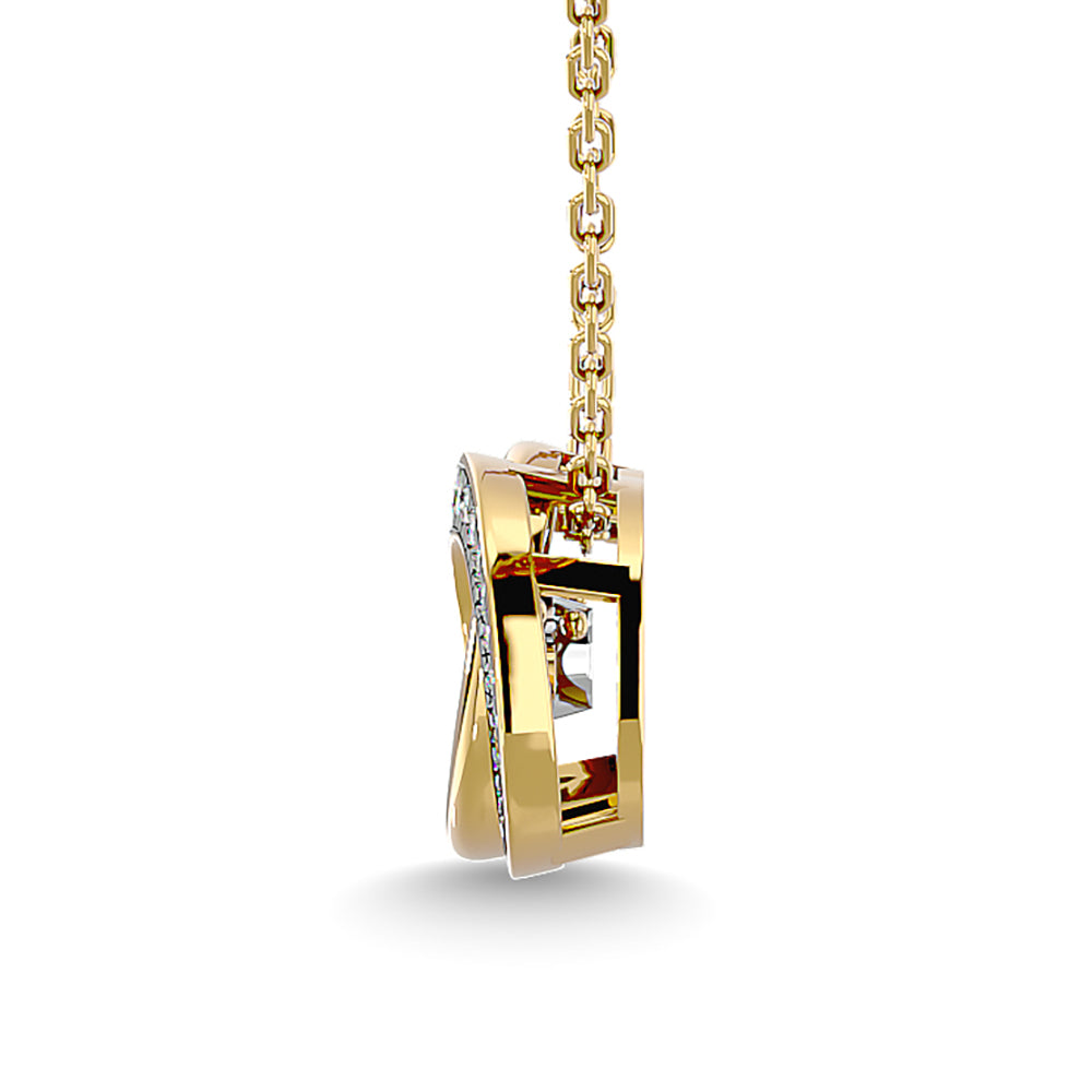 Diamond 1/4 Ct.Tw. Interlinked Circle Pendant in 14K Yellow Gold
