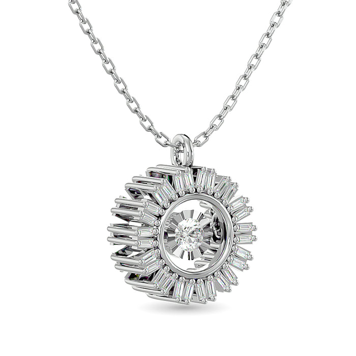 10KT WHITE GOLD 1/6CT TW DIAMOND PENDANT