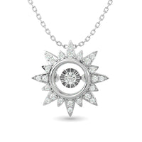 Thumbnail for Diamond Shimmering Sun Pendant 1/6 ct tw in 10K White Gold