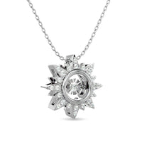 Thumbnail for Diamond Shimmering Sun Pendant 1/6 ct tw in 10K White Gold
