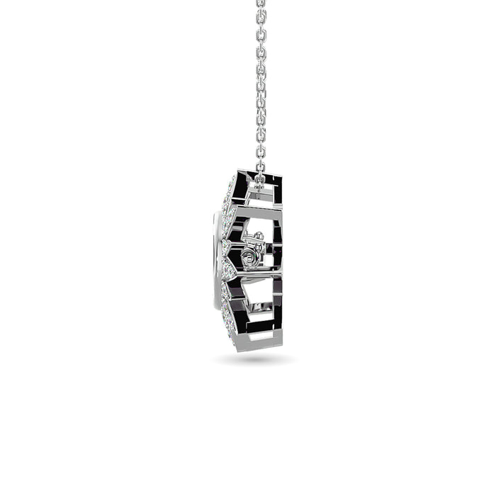 Diamond Shimmering Sun Pendant 1/6 ct tw in 10K White Gold