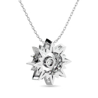 Thumbnail for Diamond Shimmering Sun Pendant 1/6 ct tw in 10K White Gold