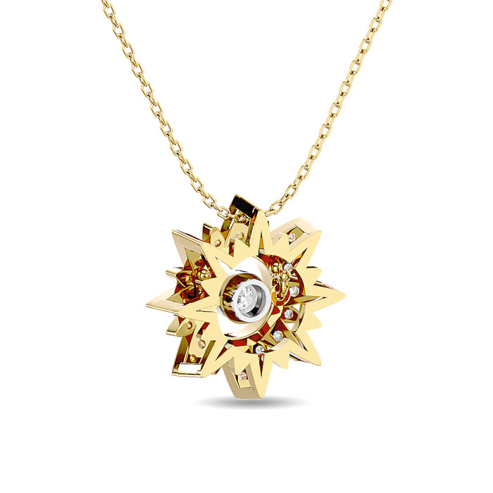 Diamond 1/6 ct tw Star Pendant in 10K Yellow Gold