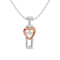 Thumbnail for Diamond Shimmering Heart Pendant 1/20 ct tw in 10K White Gold