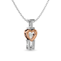 Thumbnail for Diamond Shimmering Heart Pendant 1/20 ct tw in 10K White Gold