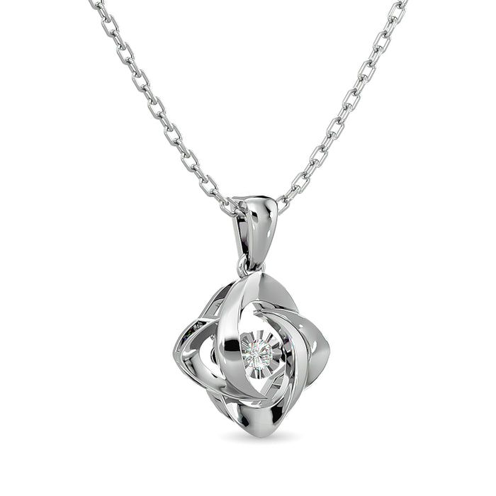 Diamond Shimmering Pendant 1/20 ct tw in Sterling Silver