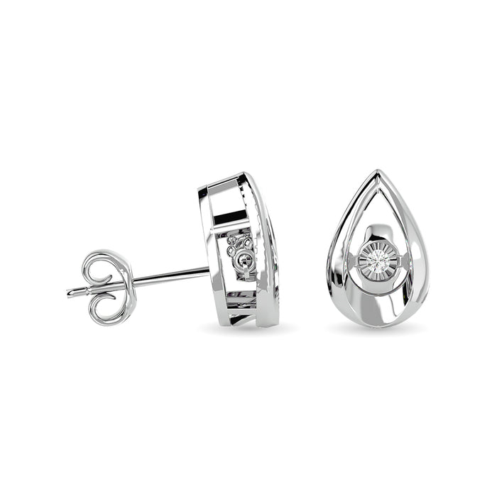 Diamond Fashion Earrings 1/20 ct tw in Sterling Silver