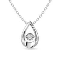 Thumbnail for Diamond Shimmering Drop Pendant 1/20 ct tw in Sterling Silver