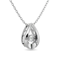 Thumbnail for Diamond Shimmering Drop Pendant 1/20 ct tw in Sterling Silver