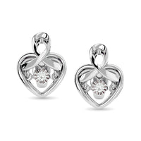 Thumbnail for Diamond 1/20 ct tw Heart Earrings in Sterling Silver