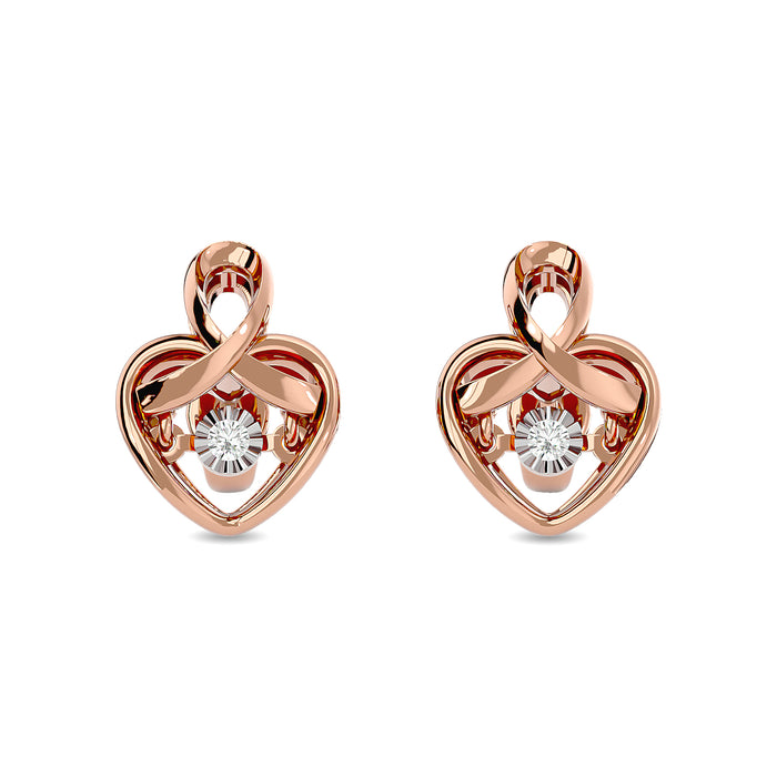 Diamond 1/20 ct tw Heart Earrings in Sterling Silver