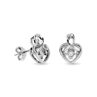 Thumbnail for Diamond 1/20 ct tw Heart Earrings in Sterling Silver