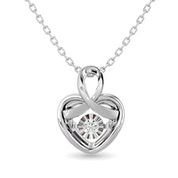 Thumbnail for Diamond Shimmering Heart Pendant 1/20 ct tw in Sterling Silver