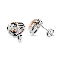 Thumbnail for Diamond Two Tone Heart Earrings 1/20 ct tw in 10K White Gold