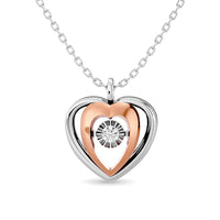 Thumbnail for Diamond Shimmering Heart Pendant 1/20 ct tw in 10K Two Tone Gold