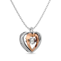 Thumbnail for Diamond Shimmering Heart Pendant 1/20 ct tw in 10K Two Tone Gold