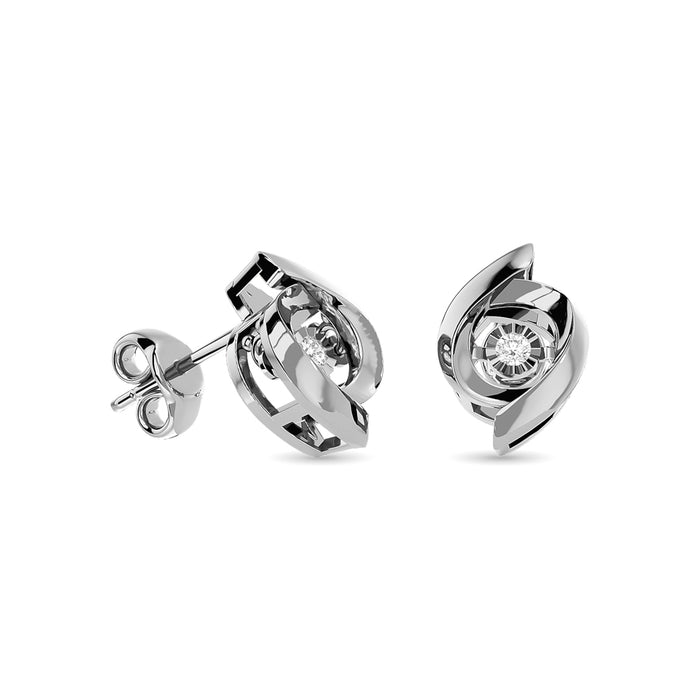 Sterling Silver Diamond 1/20 ct tw Earrings