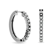 Thumbnail for Diamond Hoop Earrings 1/8 ct tw in Sterling Silver