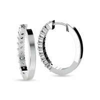 Thumbnail for Diamond Hoop Earrings 1/8 ct tw in Sterling Silver
