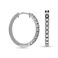 Thumbnail for Diamond Hoop Earrings 1/8 ct tw in Sterling Silver