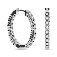 Thumbnail for Diamond 1/8 ct tw Hoop Earrings in 10K White Gold