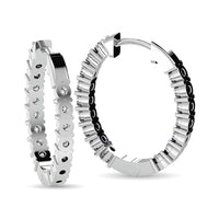 Thumbnail for Diamond 1/8 ct tw Hoop Earrings in 10K White Gold