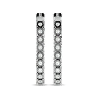 Thumbnail for Diamond 1/3 ct tw Hoop Earrings in 10K White Gold