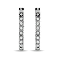 Thumbnail for Diamond 1/5 ct tw Hoop Earrings in 10K White Gold