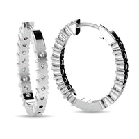 Thumbnail for Diamond 1/5 ct tw Hoop Earrings in 10K White Gold