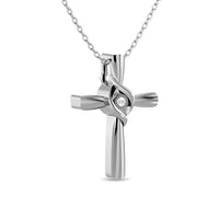 Thumbnail for Diamond 1/50 ct tw Cross Pendant in Sterling Silver