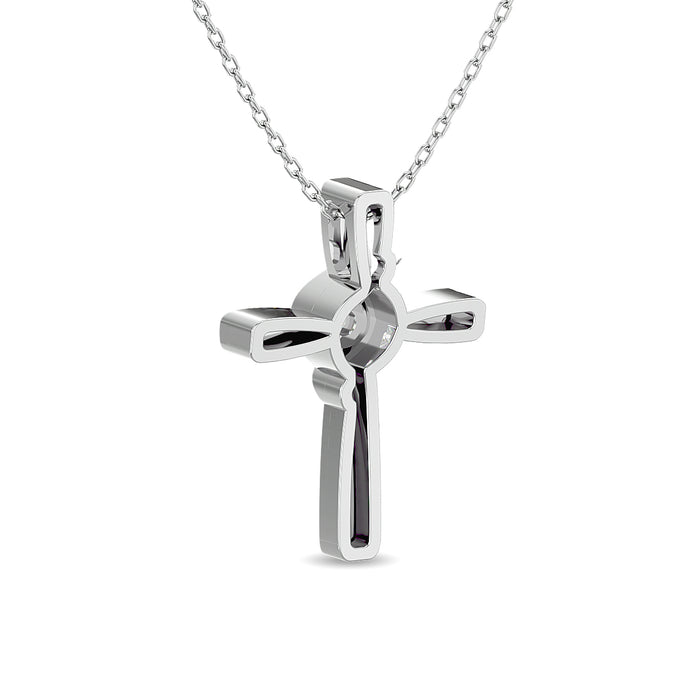 Diamond 1/50 ct tw Cross Pendant in Sterling Silver