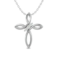 Thumbnail for Diamond 1/20 ct tw Cross Pendant in Sterling Silver