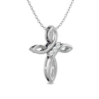 Thumbnail for Diamond 1/20 ct tw Cross Pendant in Sterling Silver