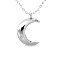 Thumbnail for Diamond 1/20 ct tw Moon Pendant in Sterling Silver