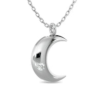 Thumbnail for Diamond 1/20 ct tw Moon Pendant in Sterling Silver
