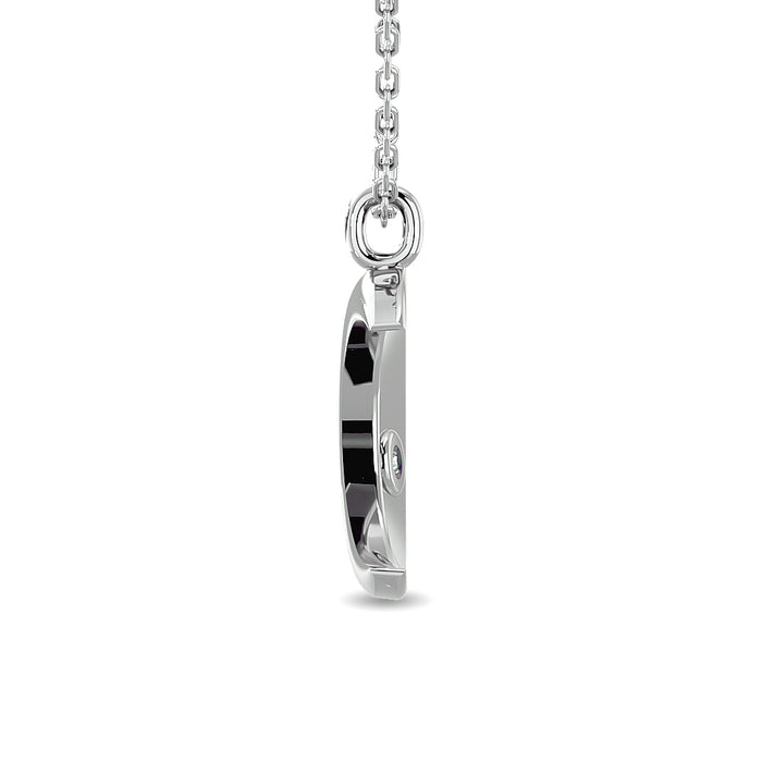 Diamond 1/20 ct tw Moon Pendant in Sterling Silver