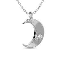 Thumbnail for Diamond 1/20 ct tw Moon Pendant in Sterling Silver