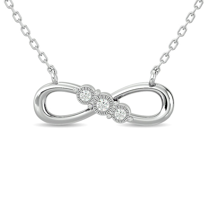 Diamond 1/20 ct tw Infinity Pendant in Sterling Silver