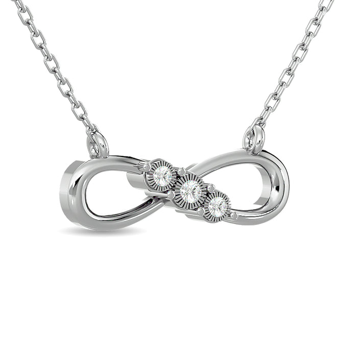 Diamond 1/20 ct tw Infinity Pendant in Sterling Silver