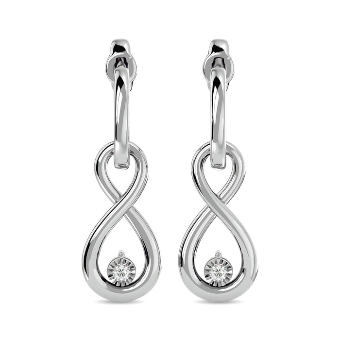 Diamond 1/20 ct tw Infinity Earrings in Sterling Silver